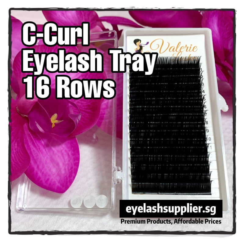 C-Curl Eyelash Tray | 16 Row | Premium Silk - Eyelash Supplier Singapore